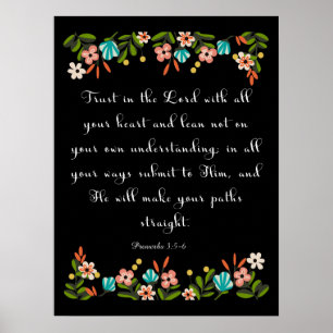 Coola Christian Art - Proverbs 3:5-6 Poster