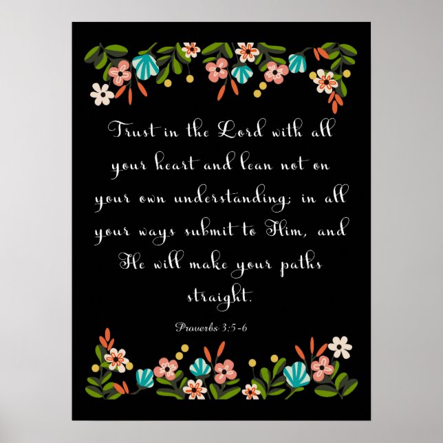 Coola Christian Art - Proverbs 3:5-6 Poster (Framsidan)