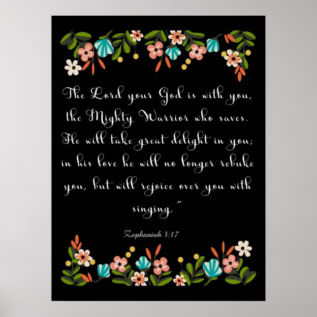 Coola Christian Art Zephaniah 3:17 Poster (Framsidan)