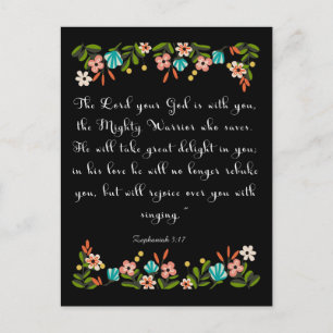 Coola Christian Art Zephaniah 3:17 Vykort