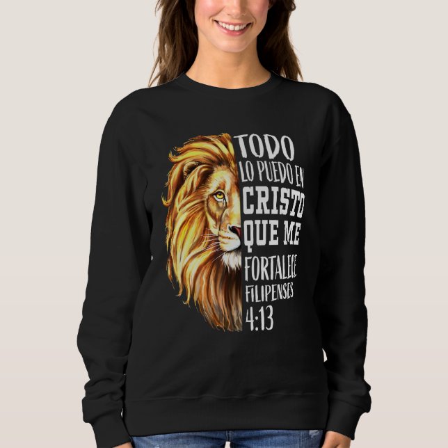 Coola Christian Manar Spanska bibeln Lejon Jud T Shirt (Framsida)