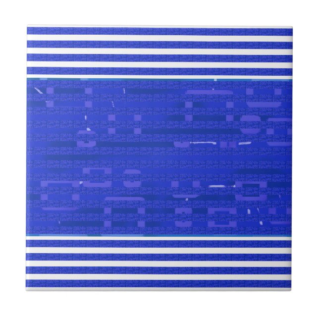 Coola Circuit Blue Geometric Rand Kakelplatta (Framsidan)