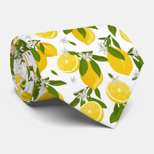 coola citronfruktträd med halsen mönster slips