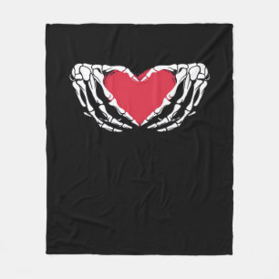 Coola Classic Funny Skeleton Händer Heart - Valent Fleecefilt