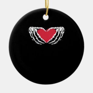 Coola Classic Funny Skeleton Händer Heart - Valent Julgransprydnad Keramik