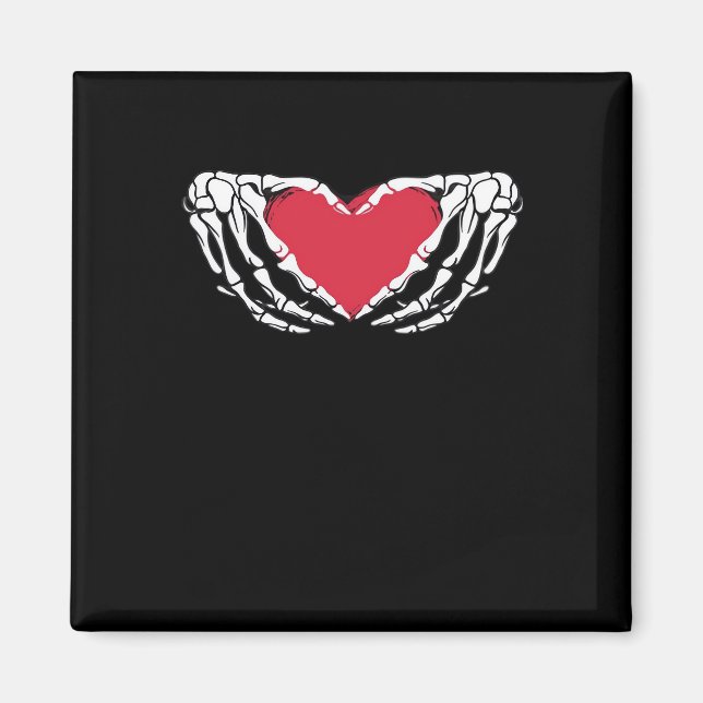 Coola Classic Funny Skeleton Händer Heart - Valent Magnet (Framsidan)
