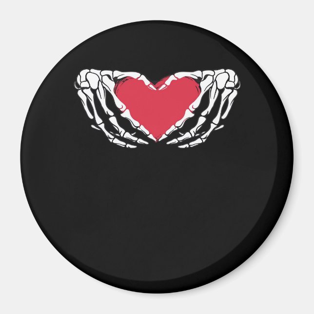 Coola Classic Funny Skeleton Händer Heart - Valent Magnet (Framsidan)
