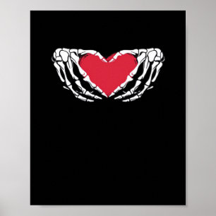 Coola Classic Funny Skeleton Händer Heart - Valent Poster