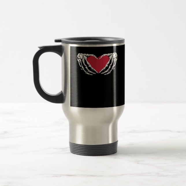 Coola Classic Funny Skeleton Händer Heart - Valent Resemugg (Vänster)