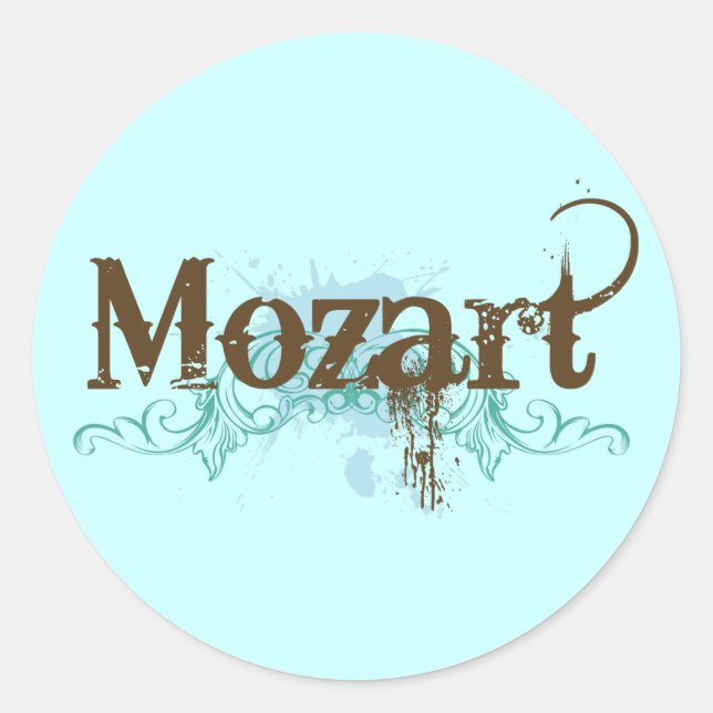 Coola Classical Mozart Sticker Runt Klistermärke (Framsida)