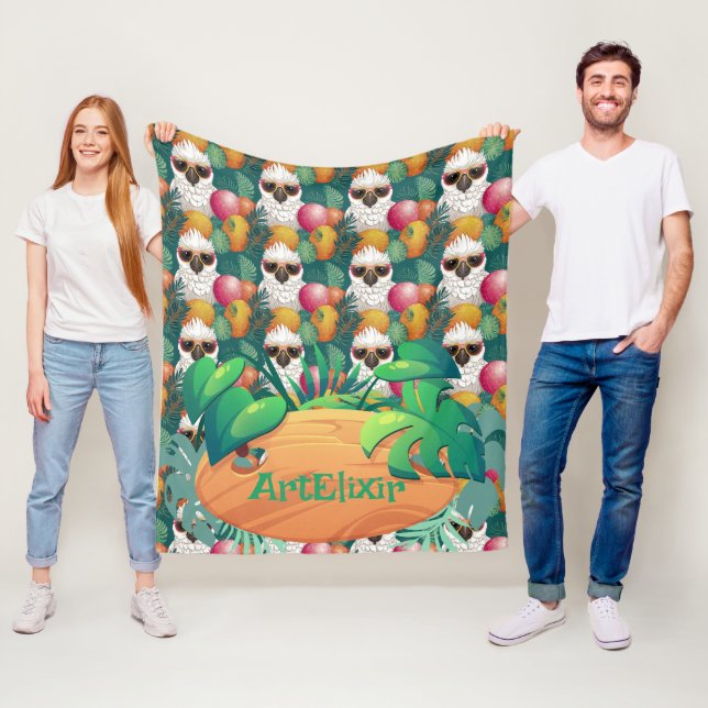 Coola Cockatoo med skuggor Fleecefilt (På plats)