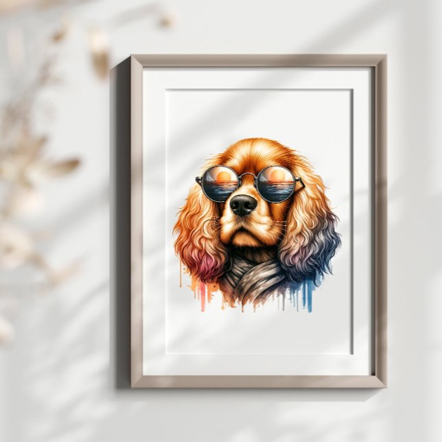 Coola Cocker Spain i Shades Watercolor Wall Art Poster (Skapare uppladdad)