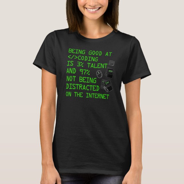 Coola Coding Manar Women Software Ingenjör Program T Shirt (Framsida)