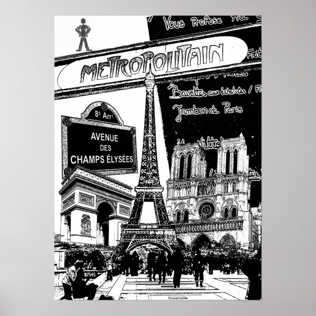 Coola Collage of Photo Illustrations of Paris Poster (Framsidan)
