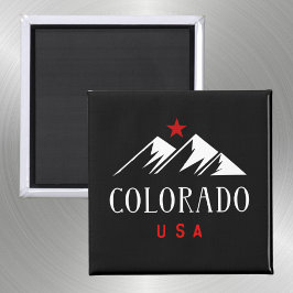 Coola Colorado USA Mountain with Star Mörk Färg Magnet