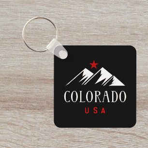 Coola Colorado USA Mountain with Star Mörk Färg Nyckelring