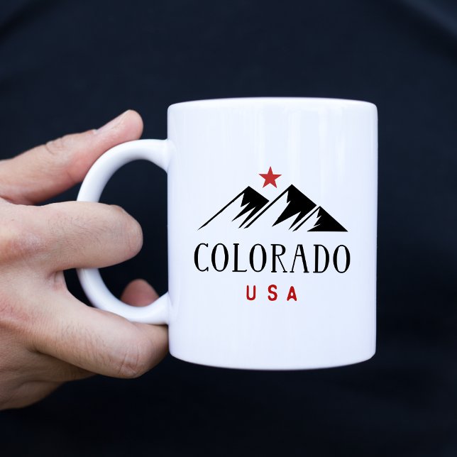 Coola Colorado USA Mountains with Star Light-Färg Kaffemugg (Skapare uppladdad)