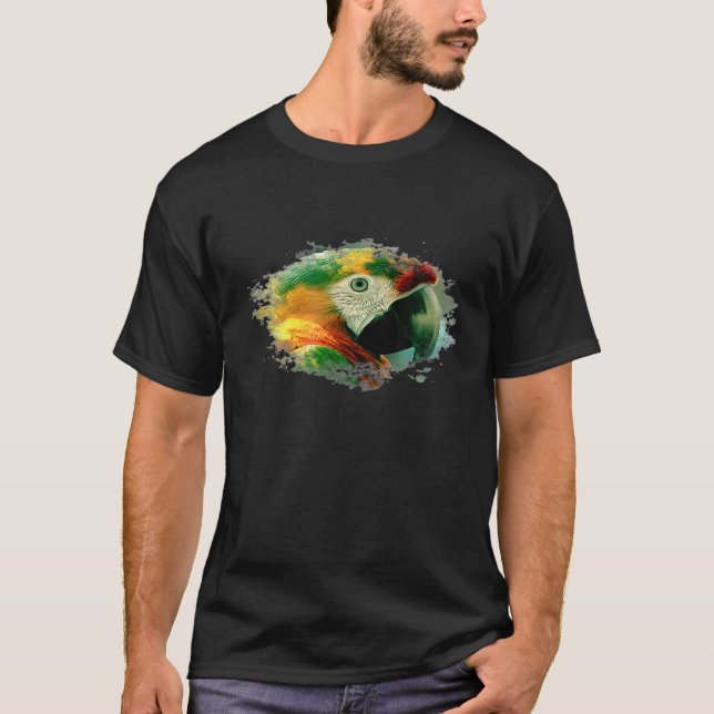 Coola Colorful Bird Talking Parrot Art T Shirt (Framsida)