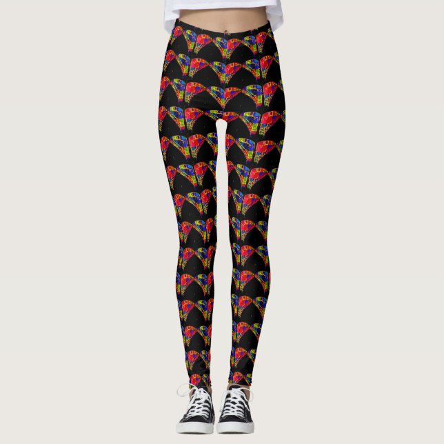 Coola Colorful Butterfly Mönster Anpassningsbar St Leggings (Framsida)