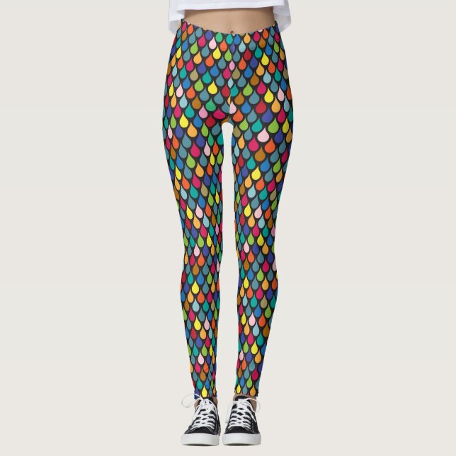 Coola Colorful Dragon  Mönster Leggings (Framsida)