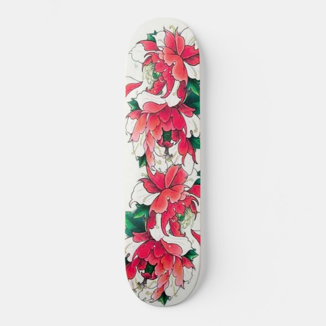 Coola Colorful Flowers Girl Deck Skateboard (Framsida)