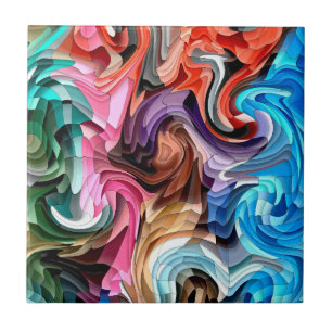 Coola Colorful Fluid Patchwork Abstrakt Mosaic Kakelplatta