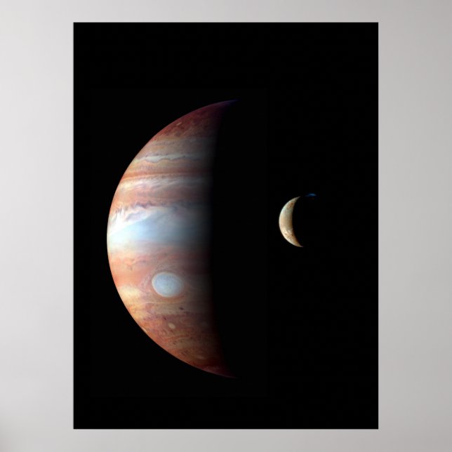 Coola Colorful Jupiter och Io Poster (Framsidan)