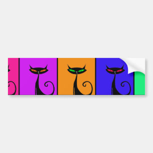Coola Colorful Kattunge Pop Art Bildekal