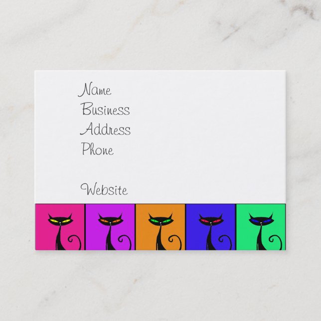 Coola Colorful Kattunge Pop Art Visitkort (Framsida)