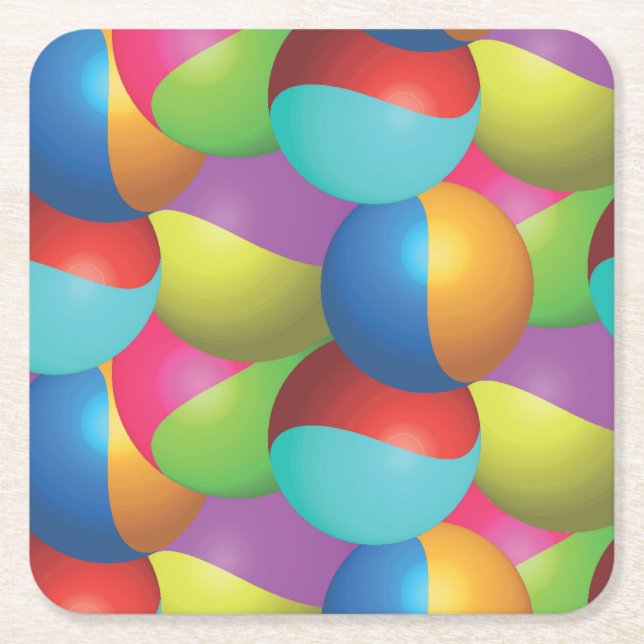 Coola Colorful Metallic Bollar Underlägg Papper Kvadrat (Framsidan)