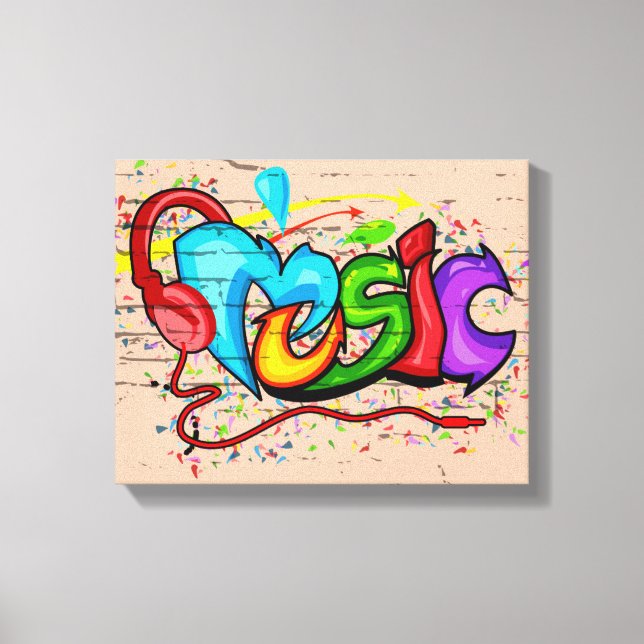 Coola Colorful Music Graffiti Canvastryck (Framsida)