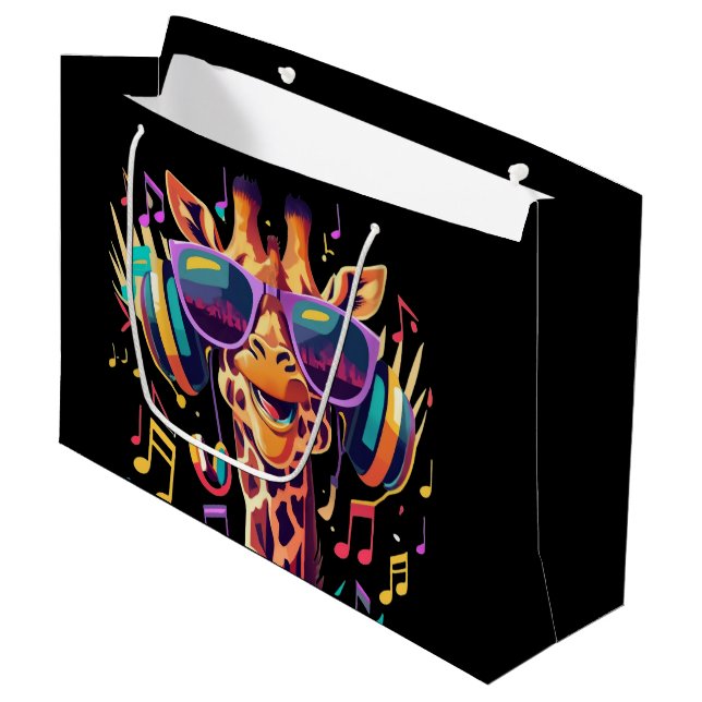 Coola Colorful Party Giraffe med hörlurar (Framsidan Vinklad)