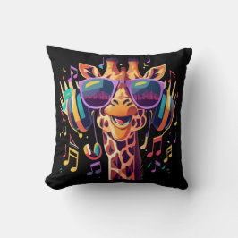 Coola Colorful Party Giraffe med hörlurar Kudde