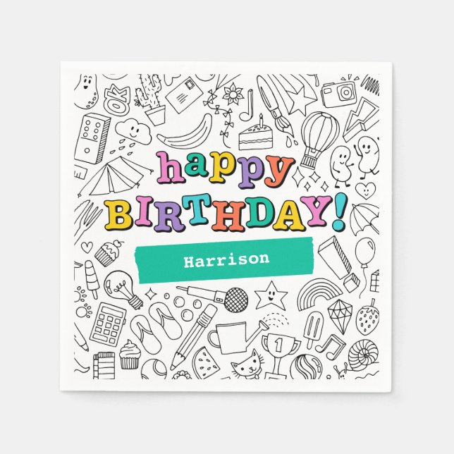 Coola Coloring anpassade napkin Pappersservett (Framsidan)