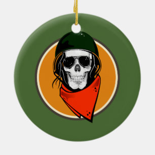 Coola Combat Skull Julgransprydnad Keramik