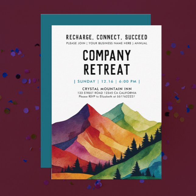 Coola Company Retreat Woodland Corporate Watercolo Inbjudningar (Skapare uppladdad)