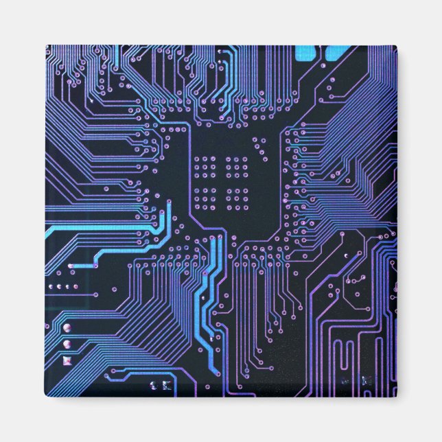 Coola Computer Circuit Board Blue Magnet (Framsidan)