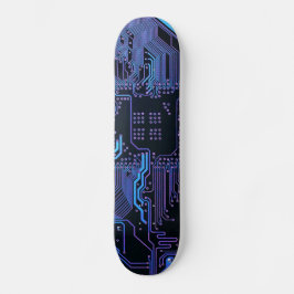 Coola Computer Circuit Board Blue Skateboard Bräda 19,5 Cm