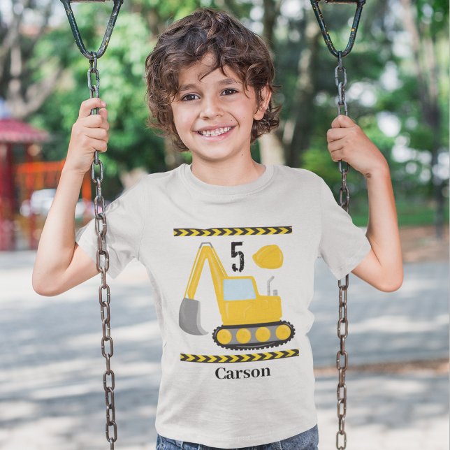 Coola Construction Excavator Anpassningsbar Barns  T Shirt (Skapare uppladdad)