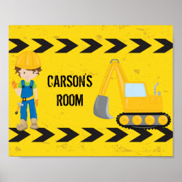 Coola Construction Excavator Anpassningsbar Kids R Poster