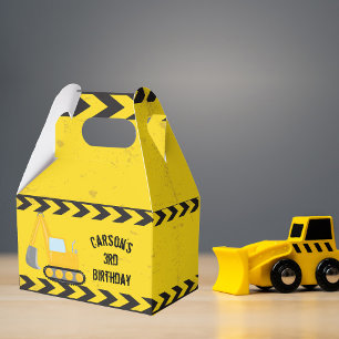 Coola Construction Excavator Barns födelsedag Part Presentaskar