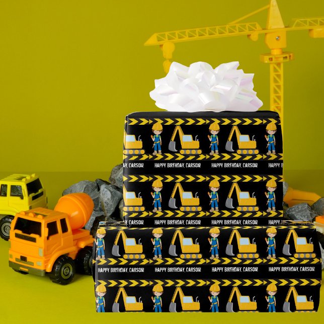 Coola Construction Fordon Anpassningsbar Barns föd Presentpapper (Skapare uppladdad)