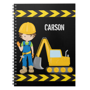 Coola Construction Fordon Boy Personlig Kids Anteckningsbok