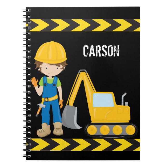 Coola Construction Fordon Boy Personlig Kids Anteckningsbok (Framsidan)