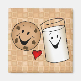 Coola Cookies och Mjölk Friends Tecknad Magnet