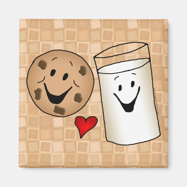 Coola Cookies och Mjölk Friends Tecknad Magnet (Framsidan)