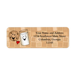 Coola Cookies och Mjölk Friends Tecknad Returadress Etikett
