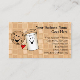 Coola Cookies och Mjölk Friends Tecknad Visitkort