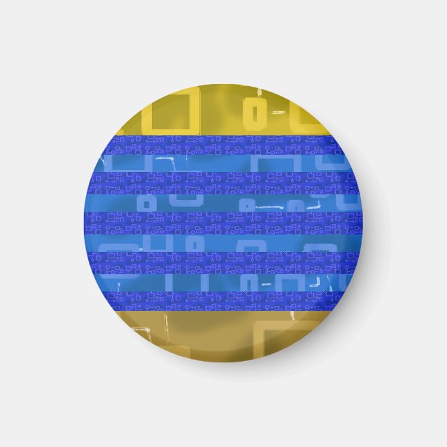 Coola Coola Blue Guld Geometric Rand Magnet (Framsidan)