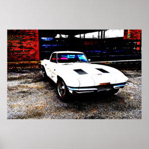Coola Corvette Classic Vintage bil Poster konst